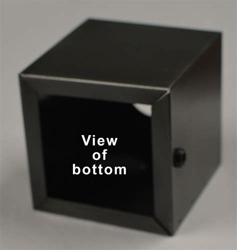 a metal box with a square base|metal box square base height.